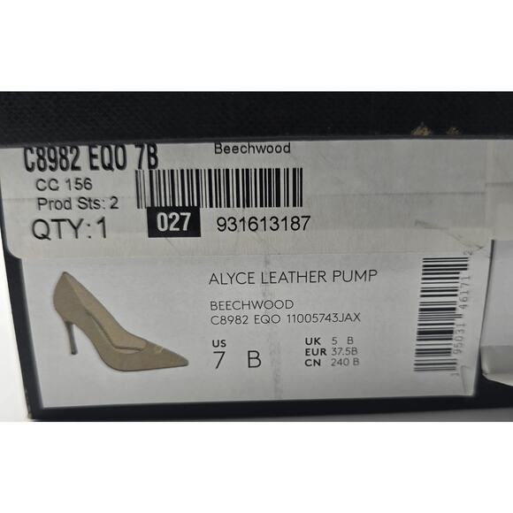 COACH ALYCE PUMPS Leather Pointed Toe Stiletto Heel Khaki Beechwood 7B NIB - Picture 6 of 7